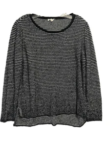 Eileen Fisher Women's Medium Black/White Organic Cotton Striped Sweater (A1) - Picture 1 of 4