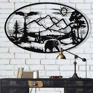 Wildpferde Silhouette Wanddeko Laser ausgeschnitten Blechschild 14,5"x21,5" - Bild 1 von 3