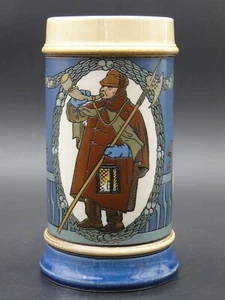Brocca Villeroy & Boch ceramica Mettlach Fritz Quidenus Art Nouveau incisa 1900 - Foto 1 di 14