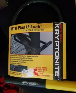 BIKE LOCK Kryptonite MBT 5" x 9" Solid steel kuff Ergo Dynamic Angle Jam Proof - Picture 1 of 5