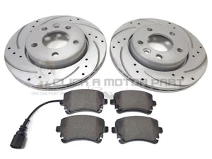 VW Transporter T5 Rear Drilled And Grooved Brake Discs & Pads Set (Check Size) - Picture 1 of 1