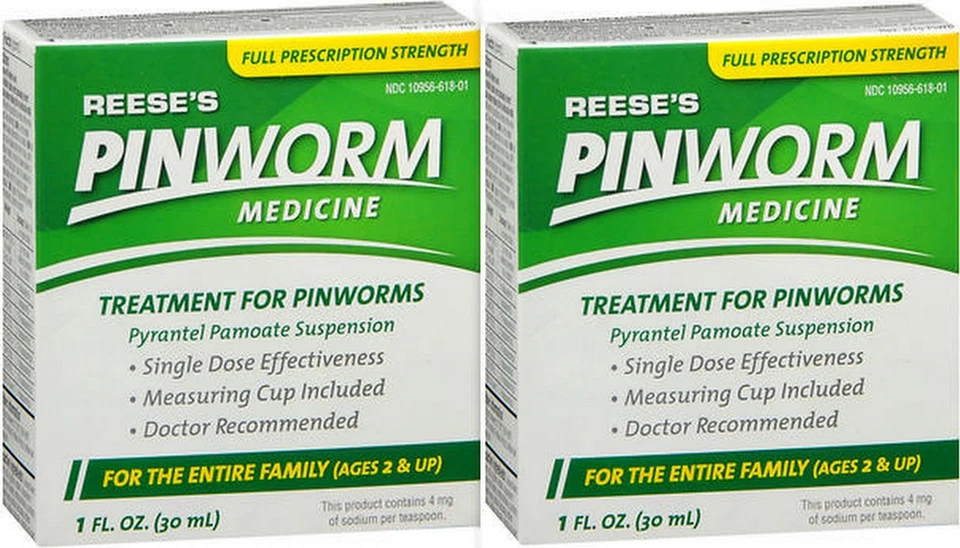 Pinworm Medicine Reeses, suspensión de pamoato de pirantel 1 oz (2 botellas) -- Foto 1 de 1