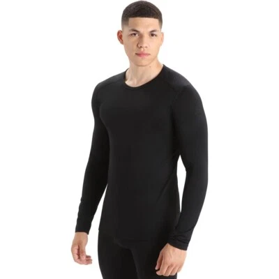 Nuevo Top Hombre ICEBREAKER Negro Merino 200 Crew Talla S Foto 1 de 4