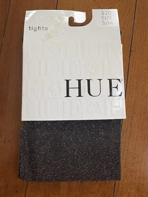 NOS NIP HUE Metallic Tight S/M Black w Gold Sparkle 120-170 lbs - Image 1 of 4