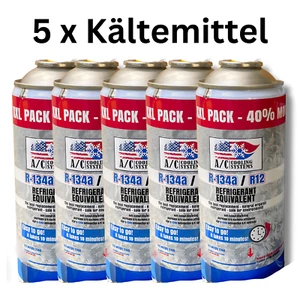 Refrigerante 5xR134A Gas de repuesto para coches equivalente XXL JUEGO COMPLETO - Imagen 1 de 1