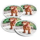 4x Round Stickers 10 cm - Little Brown Dachshund Dog Puppy  #14804