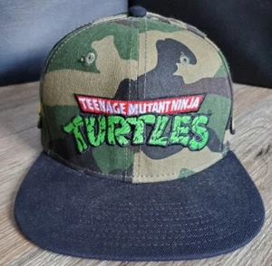 Teenage Mutant Ninja Turtles Snapback Camo Hat Black Bill w/ Turtle Patches OSFA - Picture 1 of 7