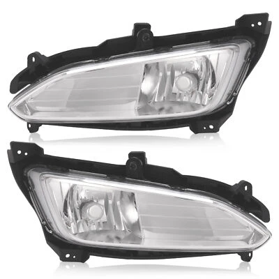 2PC Front Driving Fog Light Lamp Chrome For Hyundai Santa Fe Sport 2013-2016 NEW Foto 1 de 4