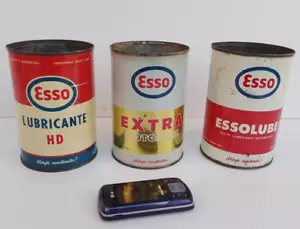 LOTE LUBRICANTE ESSOLUBE ACEITE MOTOR CAJAS LATA LITOGRAFÍA ARGENTINA ESSO CO DE COLECCIÓN - Imagen 1 de 10