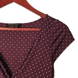 BCBG Max Azria Dress Womens Size S Small Brown Polka Dot Stretch Knit - Picture 1 of 12