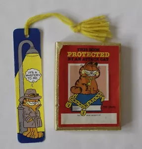 Vintage GARFIELD It's a Mystery Bookmark & Book Plates - Imagen 1 de 5