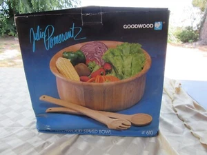 Vintage Julie Pomerantz Beechwood 3 Piece Salad Bowl #610 Goodwood - Picture 1 of 6