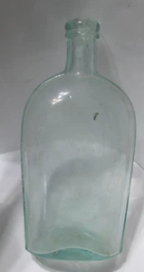 antiker Flachmann mit Aqua-Riemen und Seiten 8" hoch Korken handveredelt Lippenblasen, Käfer in - Bild 1 von 2
