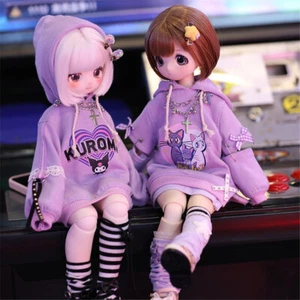 BJD Puppenkleidung Hoody + Stulpen + Socken + Halskette nur 1/6 1/4 MSD YoSD - Bild 1 von 11