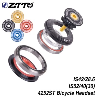 Bicycle Bearing Headset 42mm 52mm 1 1/8"-1 1/2" Tapered Tube Fork to Straight - Image 1 of 4