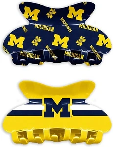MICHIGAN WOLVERINES HAIR CLAW CLIP SET 2 TEAM DESIGNS - Picture 1 of 1