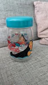 Vintage Disney Pocahontas Glas Vorratsdose Keksfass Plätzchen selten Filmartikel - Bild 1 von 6