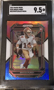 2022 Panini Prizm BROCK PURDY ROOKIE Red, White and Blue 49ers - SGC 9.5