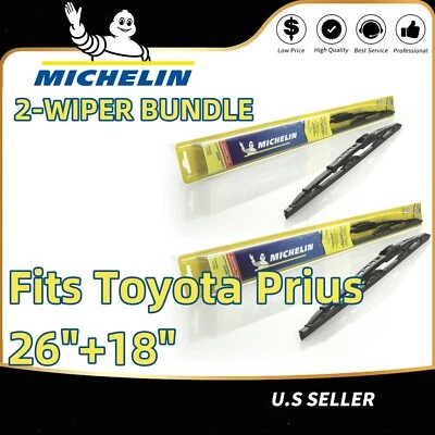 Paquete de 2 escobillas limpiaparabrisas delanteras estándar solamente - aptas para Toyota Prius 2004-2009 - 30260/180 Foto 1 de 4