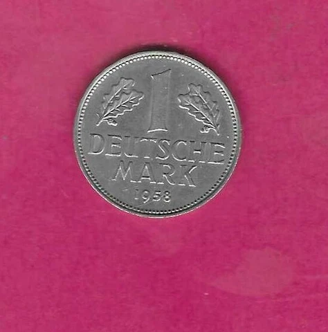GERMANY GERMAN KM110 1958 G UNCIRCULATED-UNC MINT OLD VINTAGE LARGE  MARK COIN Cover