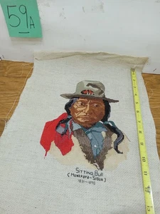 Vintage Nadelspitze Leinwand SITTING BULL, sehr gut gemacht sieht toll aus - Bild 1 von 5
