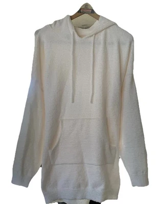 Sudadera con capucha pulóver para mujer con bolsillo talla única XL XXL blanco roto acogedor True Rue 21  Foto 1 de 4