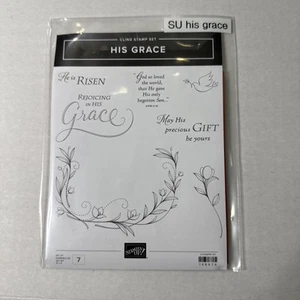 Stampin' Up His Grace Cling Stamp Set God's Love Christian Christmas He is Risen - Picture 1 of 2