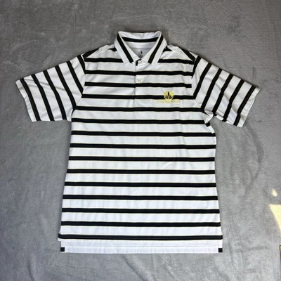 Fairway & Greene Polo Shirt Mens M Striped Golf Made in USA Black Yellow - Image 1 of 4