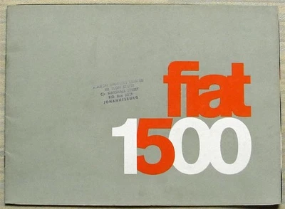 Folleto de venta de autos Fiat 1500 berlina c1965 #2206 Foto 1 de 4