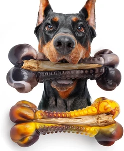 Dog Chew Toys Aggressive Chewers, 2Pack Large Indestructible Dogs Bone Small - Picture 1 of 12