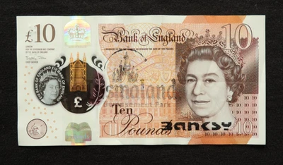 Graffiti, Dismaland, Street Art,ORIGINAL spray,10 pounds banknote,signed, BANKSY - Image 1 of 4