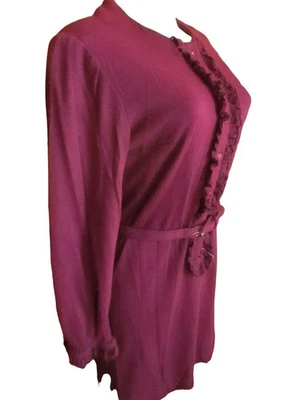 6 Vintage 1970's Women's Dress MINNESOTA WOOLENS ROYAL PURPE BELTED MOD ACRYLIC - Image 1 of 4