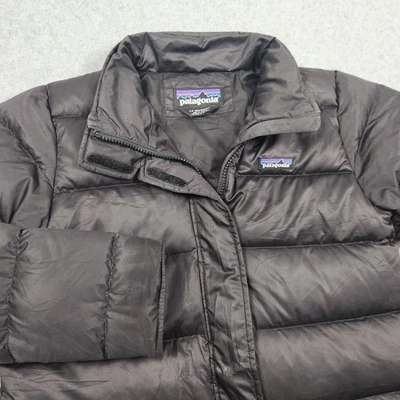 Patagonia Down Puffer Jacket Youth Large 12 Black Coat Sweater Outdoors Hiking - Image 1 of 4