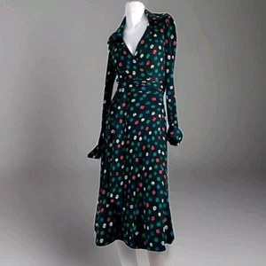 vintage DIANE VON FURSTEMBERG pure70 dress Wallet abstract polka dt twin wrist 8 - Foto 1 di 10