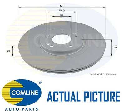 FRONT BRAKE DISCS PAIR COMLINE 2 PCS FOR HYUNDAI GRAND SANTA FE 3.3 L - Image 1 of 4