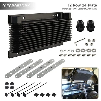 Universal 12 Row Oil Cooler 24-Plate Transmission w/AN10 Fittings For VW Baja - Image 1 of 4
