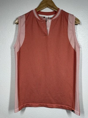 Camisa Adidas Mujer Grande Rosa Sin Mangas Polo Golf Tenis Botón Delantero Atlético Foto 1 de 4