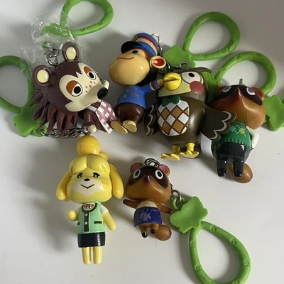 Nintendo Animal Crossing New Horizons Timmy Tommy Bolso Clip Llavero Set X6 Lote Foto 1 de 4