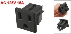 10 piezas AC 125V 15A enchufe EE. UU. 3 terminales toma de corriente conector negro - Imagen 1 de 12