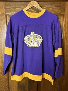 Vintage 70s Los Angeles Kings Crown Rawlings Durene NHL Hockey Jersey - Size XL - Picture 1 of 4