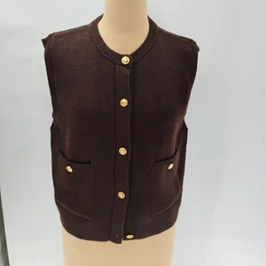 Chaleco Suéter Zara Mujer Talla L Marrón - Imagen 1 de 12