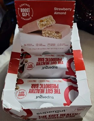 Supergut Boosting Пребиотические Батончики, Клубничный Миндаль - Коробка из 12 - Изображение 1 из 4