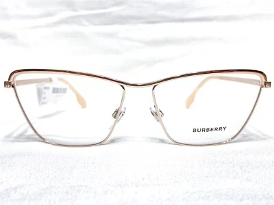 博柏利眼镜女式 BE1343 1188 粉色方形设计师镜框 57/14 全新 — 第 1/4 张图片