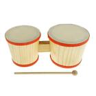 Durable Wood Bongo Hand Drum 4inch+5inch for Kids Baby Musical Toys Gift