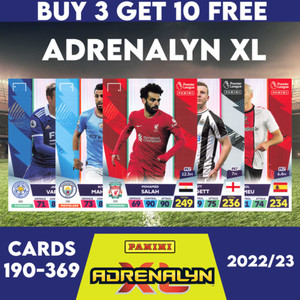 PANINI ADRENALYN XL PREMIER LEAGUE 2023 - BASE CARDS #190 - #369 FOOTBALL SOCCER