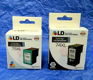 74XL Black CB336WN 75XL Color CB338WN Ink Cartridges LD COMPATIBLE Expire 2017  - Picture 1 of 10