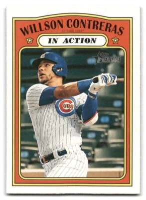 Willson Contreras 2021 Topps Heritage Baseball #42 Chicago Cubs - Image 1 of 2