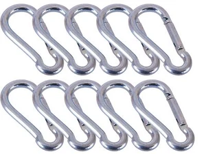 10 x MOSQUETÓN 6 x 60 mm ACERO Resorte a presión Clip Cargado Gancho Mosquetón Carabina - Imagen 1 de 1