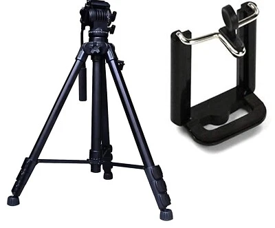 VCT 899 Tripod 8 feet Black Tripod With Mobile Holder Universal Fit - Image 1 of 4