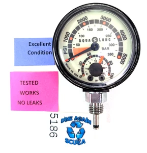 Aqua Lung 5000 PSI SPG 350 Bar Submersible Pressure Gauge Thermometer Scuba Dive - Picture 1 of 8